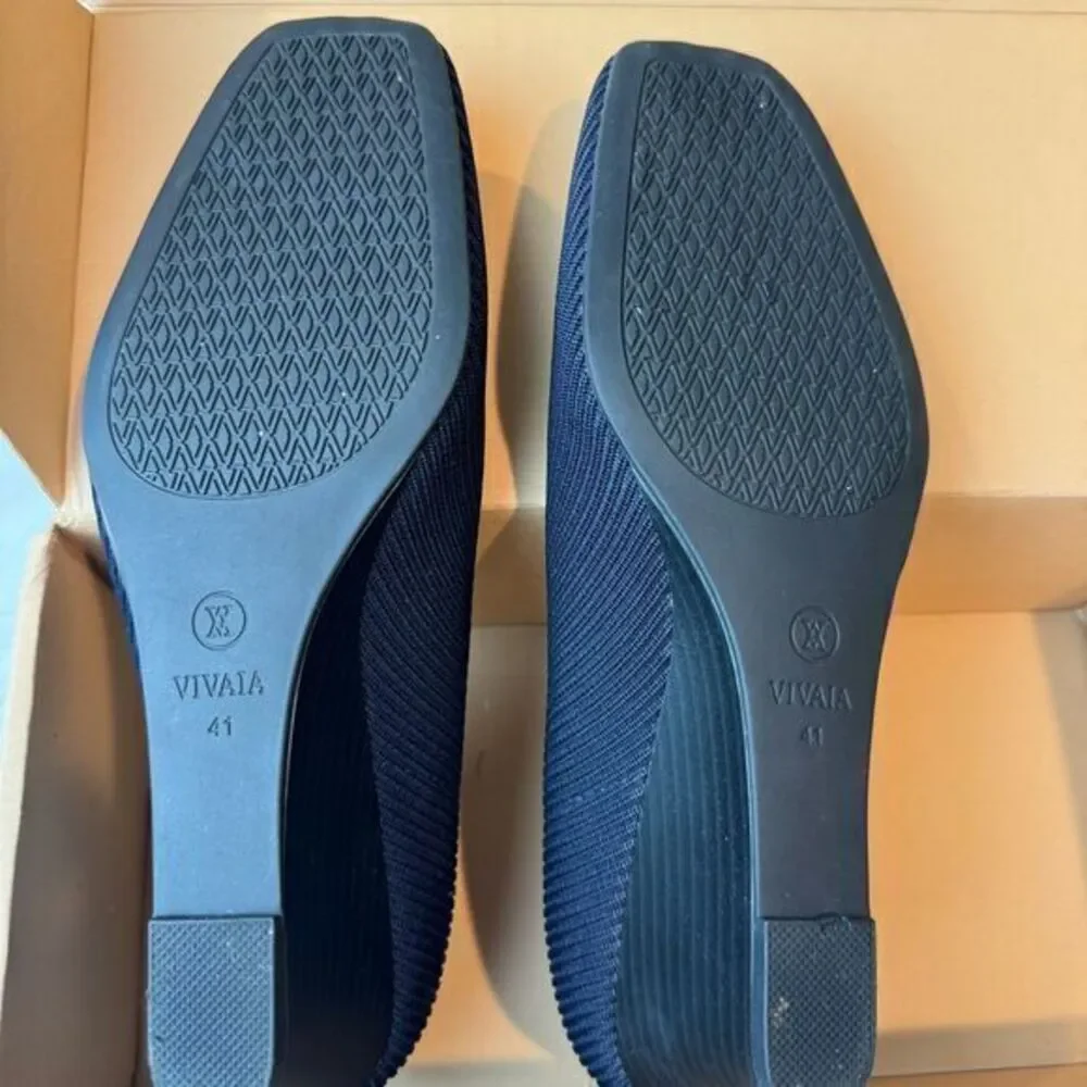 VIVAIA Square‎ Toe Wedge Navy Margot Wedge Pro SIZE EUR 41 US 9.5